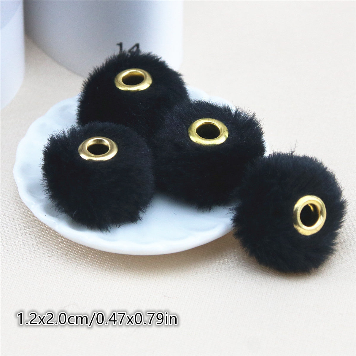 Wholesale 10PCS Straight Hole Soft Waxy Fur Ball Beads Loose Beads Large Hole Fabric Accessories